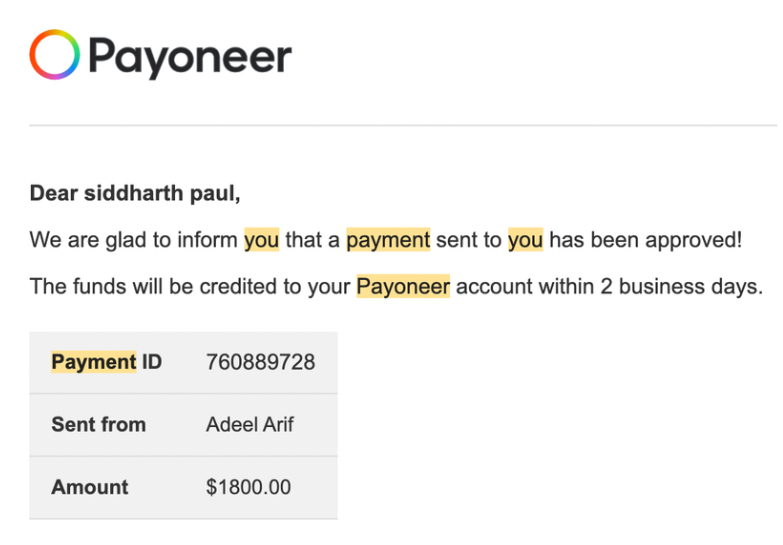 Payment Proof 1